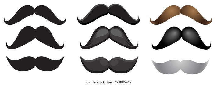a set of different moustache for gentlemen