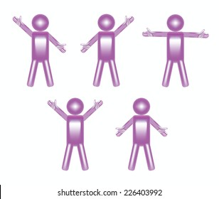 A set of different  movements  of gradient characters