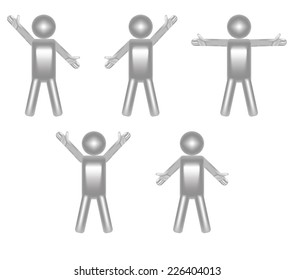 A set of different  movements  of gradient characters