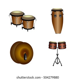 Set of different musical instruments, Vector illustration