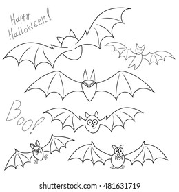 set of different in nature bats . suitable for Halloween