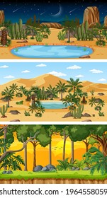 Conjunto de imágenes de escenas horizontales de diferente naturaleza