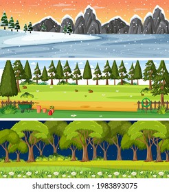 Conjunto de imágenes de escenas horizontales de diferente naturaleza