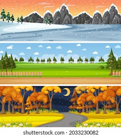 Conjunto de imágenes de escenas horizontales de diferente naturaleza