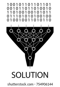 Set of different neural nets. Neuron network. Deep learning. Cognitive technology concept. Vector illustration