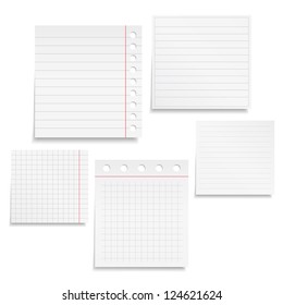 Set of different notebook paper, vector eps10 illustration