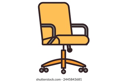 Set of different office chairs vector illustration, Office chair or desk chair in various points of view illustration
