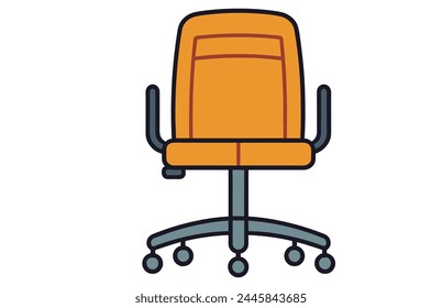 Set of different office chairs vector illustration, Office chair or desk chair in various points of view illustration
