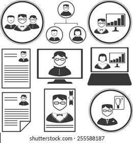 Set of different office icons/logos