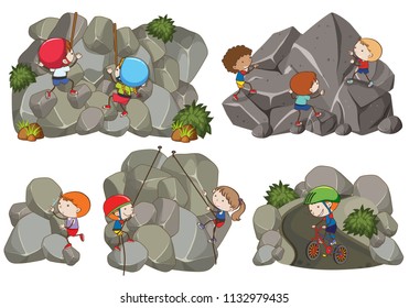 Set of different outdoor sports illustration