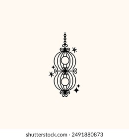 Set of different outlined cages. Line art ornamental bird cages collection, metal animal transport handing cages. Vector modern illustration isolated on background