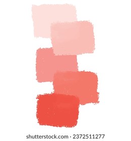 Set of different paint brush strokes in trend colors with grunge texture. Artistic design elements isolated on white background. vector illustration