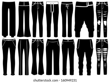 Set of different pants