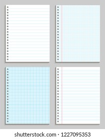 Set of different paper sheets.Vector illustration eps10.