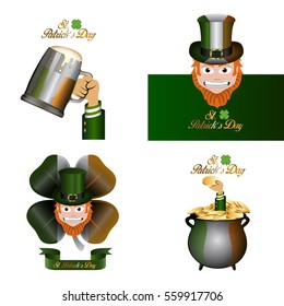 Set of different Patrick's day graphic designs, Vector illustration
