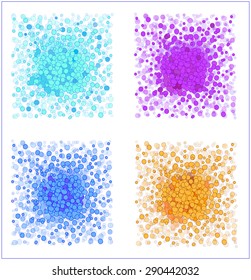 a set of different patterns of bubbles