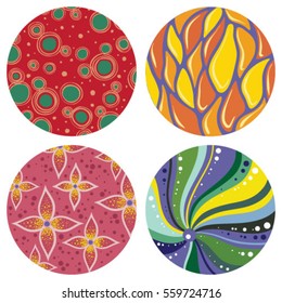 set of different patterns in circles