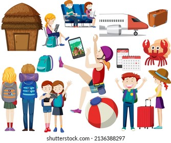 Set of different people cartoon character illustration