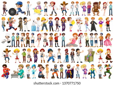 Set of different people illustration