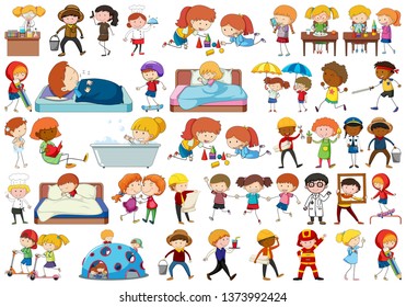 Set of different people illustration