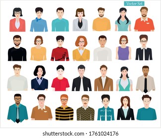   Set of different people on a light background. People of different professions and ages.