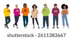Set of different people using gadgets. Business men and women holding smartphones and tablet, texting, talking, watching news. Group of male, female cartoon characters Vector realistic illustrations.
