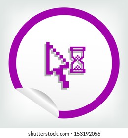 set of different pixel cursors icons on sticker button in modern style. eps10 vector illustration