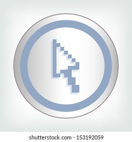 set of different pixel cursors icons on sticker button in modern style. eps10 vector illustration