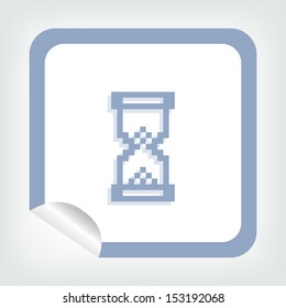 set of different pixel cursors icons on sticker button in modern style. eps10 vector illustration