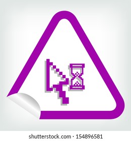 set of different pixel cursors icons on sticker button in modern style. eps10 vector illustration 