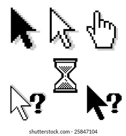 set of different pixel-cursors