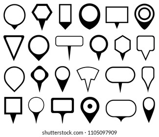 Set of different pointers isolated on white