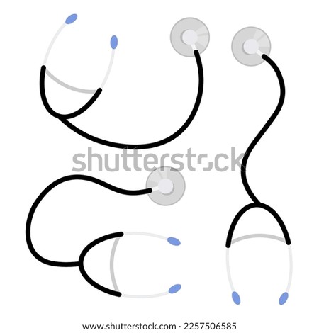 Set of different positions of a doctor's stethoscope