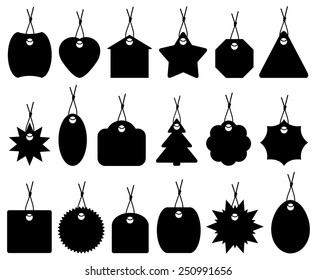 Set of different price tags isolated on white