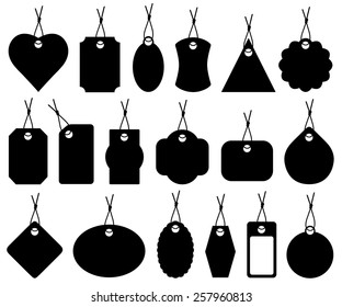 Set of different price tags isolated on white