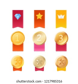 Set of different prizes. Vector illustration