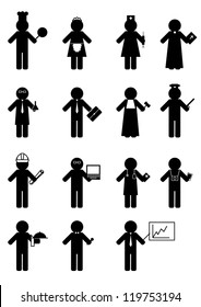 set of different professions icons