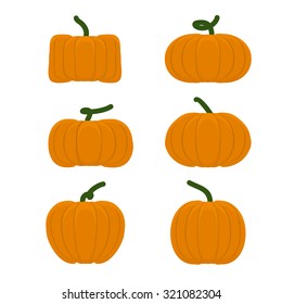 Set different pumpkins. Vegetables for Halloween.