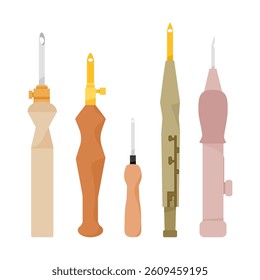 Set of different punch needles