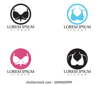 Set of different push up bras isolated over white background