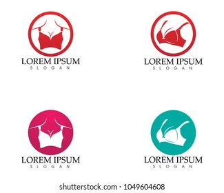 Set of different push up bras isolated over white background