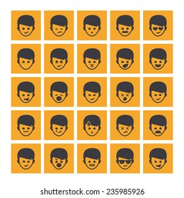 Set of different rectangular emoticons vector