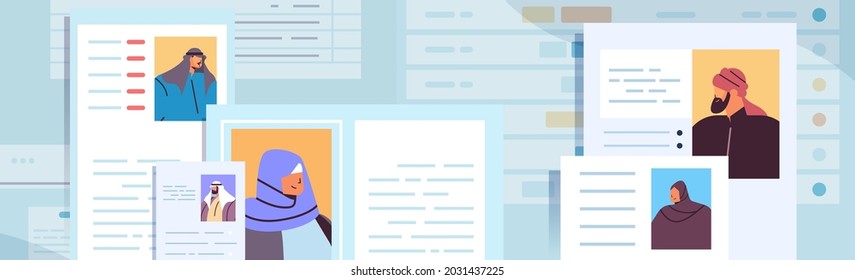 set of different resume curriculum vitae papers with photo and personal info of new employees job candidates
