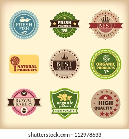 set of different retro labels vector illustration