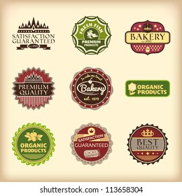 set of different retro labels vector illustration