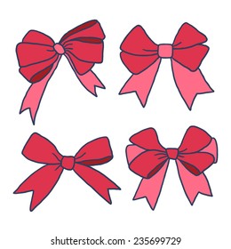 set of different ribbons and bows
