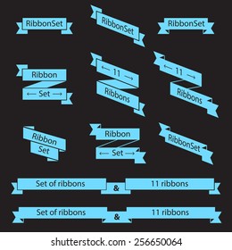 Set of different ribbons for important messages