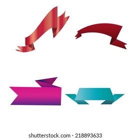 a set of different ribbons on a white background