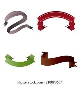a set of different ribbons on a white background