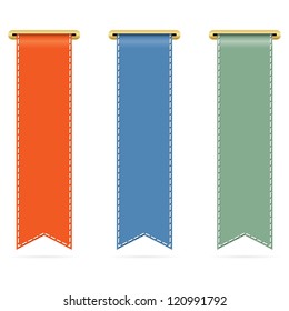 Set of different ribbons. Vector illustration.